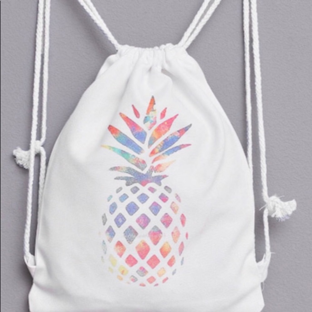 Pineapple Print Canvas Backpack